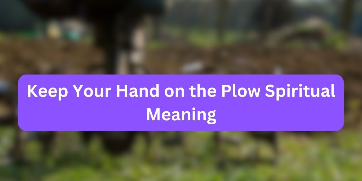 Keep Your Hand on the Plow Spiritual Meaning